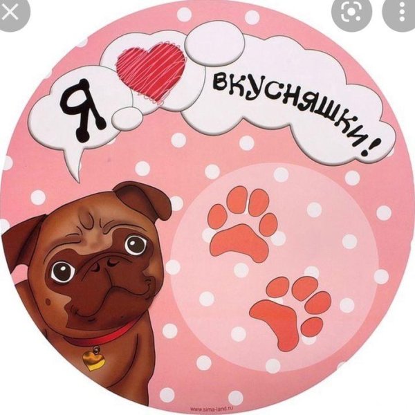 валентинка с мопсиком