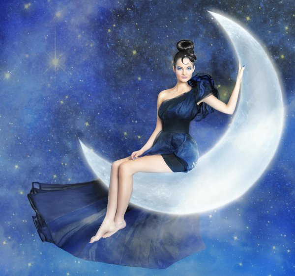 новолуние и девушка
