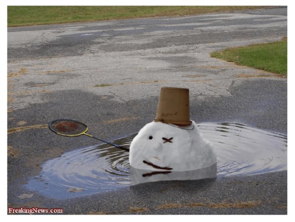 растаявший снеговик