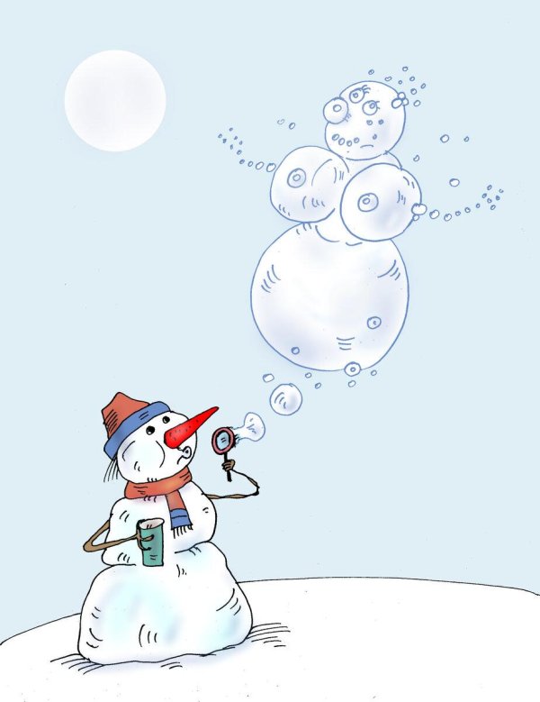 рисунок со снеговиком