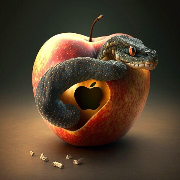 змея с яблоком