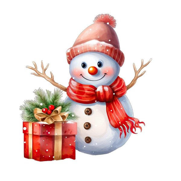 снеговик рисунок на новый год