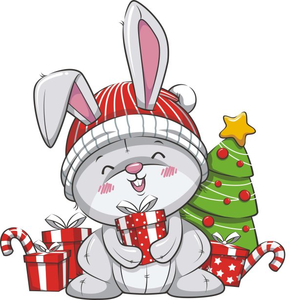 новогодний заяц рисунок