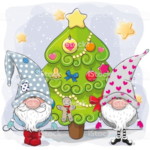 гномик новогодний рисунок