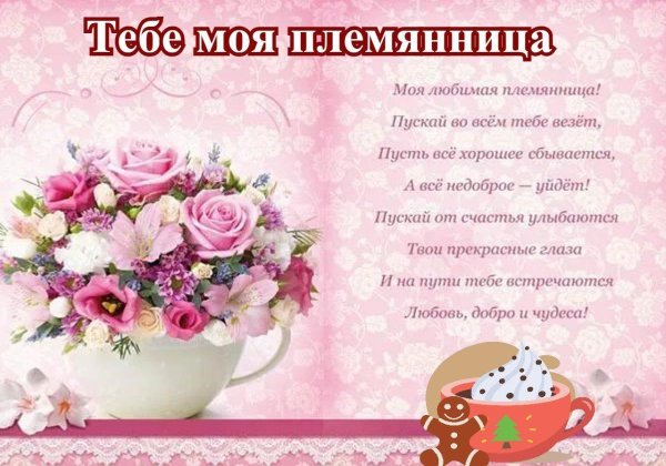 поздравление с юбилеем племяннице