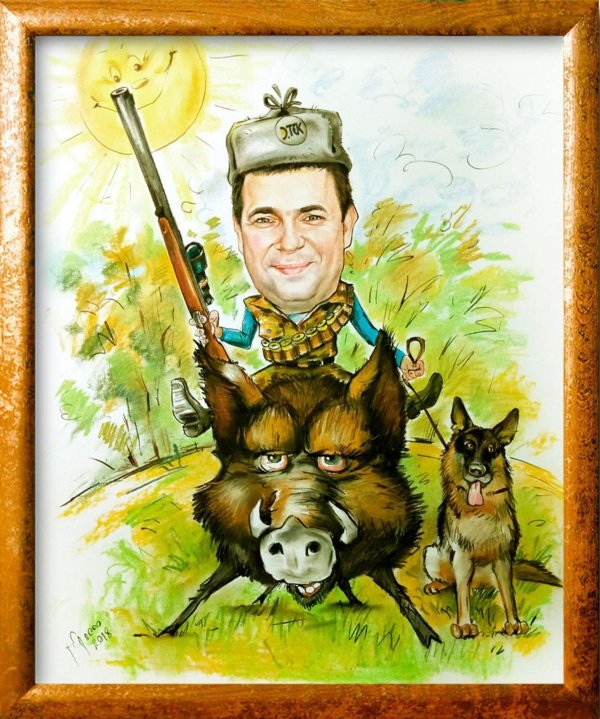 охотник шарж