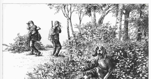 охотники рисунок