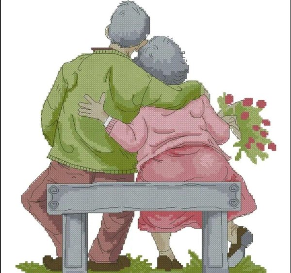 вышивка крестом бабушка с дедушкой