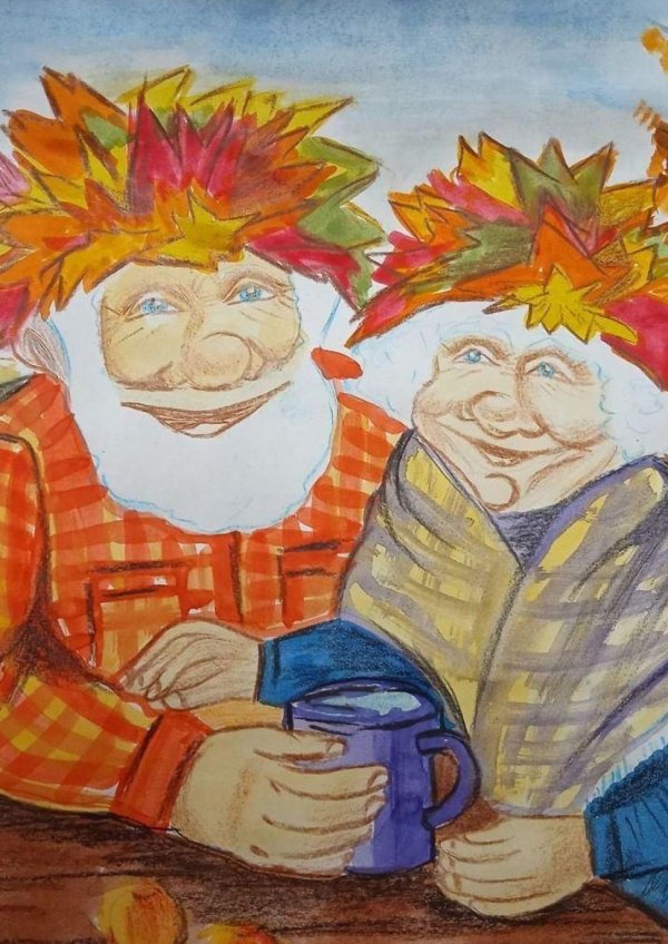 рисунок ко дню пожилого человека