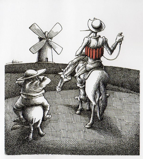 дон кихот и мельница