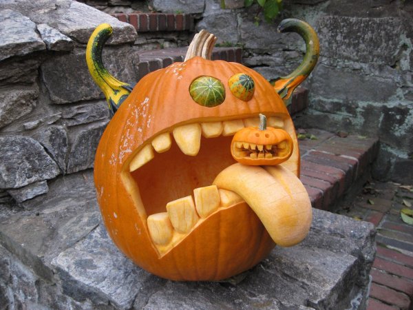 из тыквы поделка