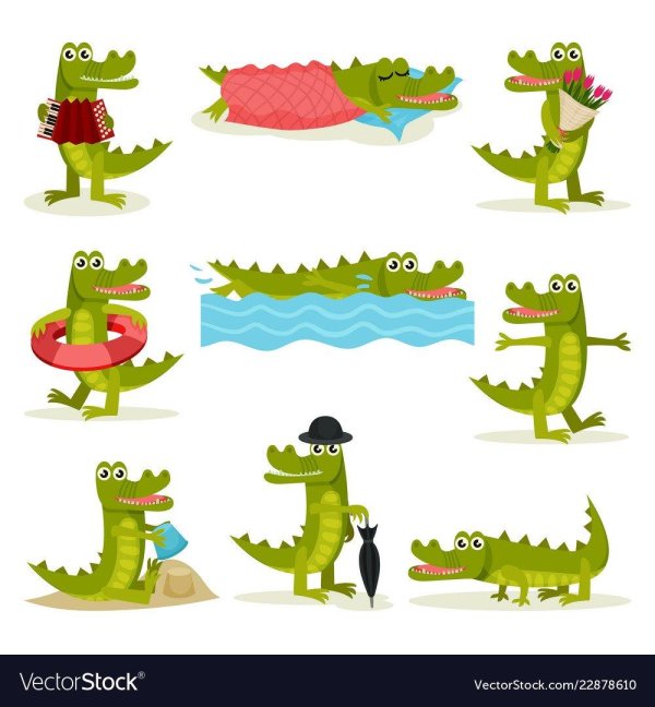 крокодильчики векторное изображение