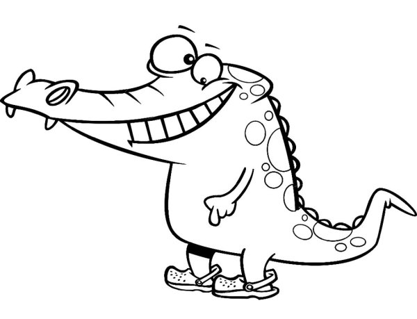 крокодил разукрашка