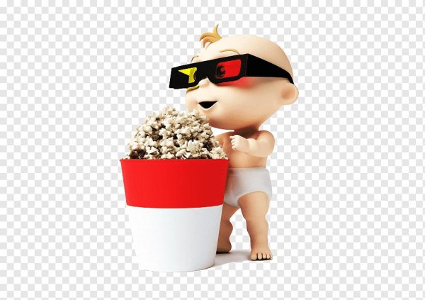 человечек с попкорном