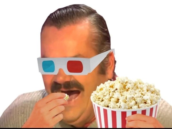 мем с попкорном