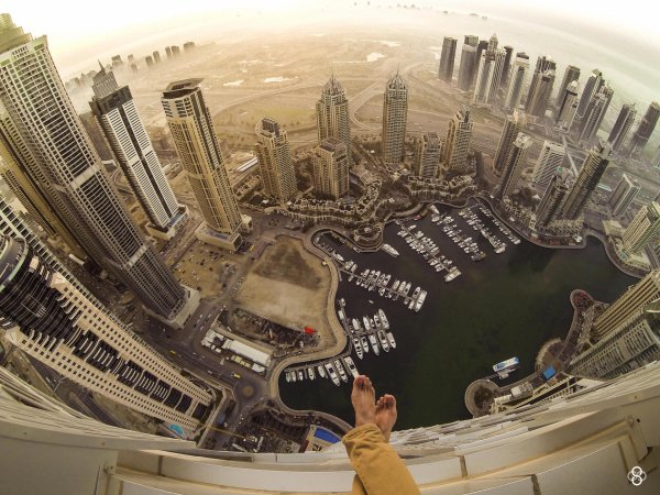вид с бурдж халифа с самого высокого этажа