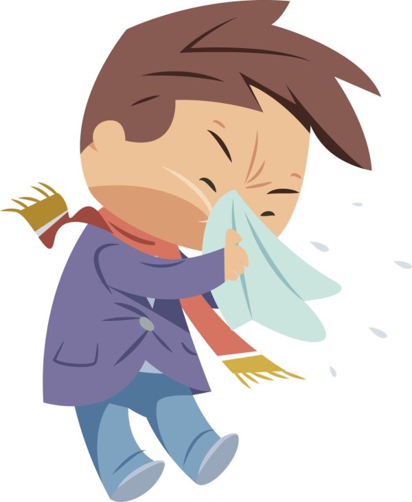 чихает человек