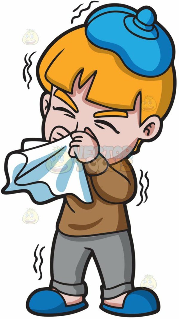 мультяшный сморкающийся ребенок