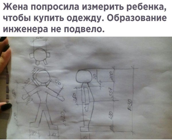 попросила мужа измерить ребенка