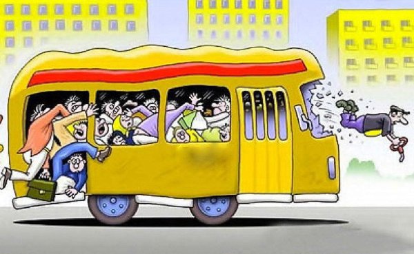 общественный транспорт карикатура