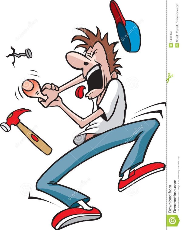 молотком по пальцу