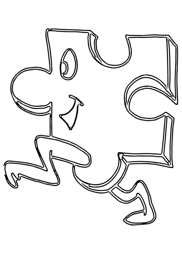 рисунок пазла контур