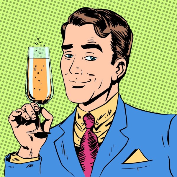 a glass of champagne