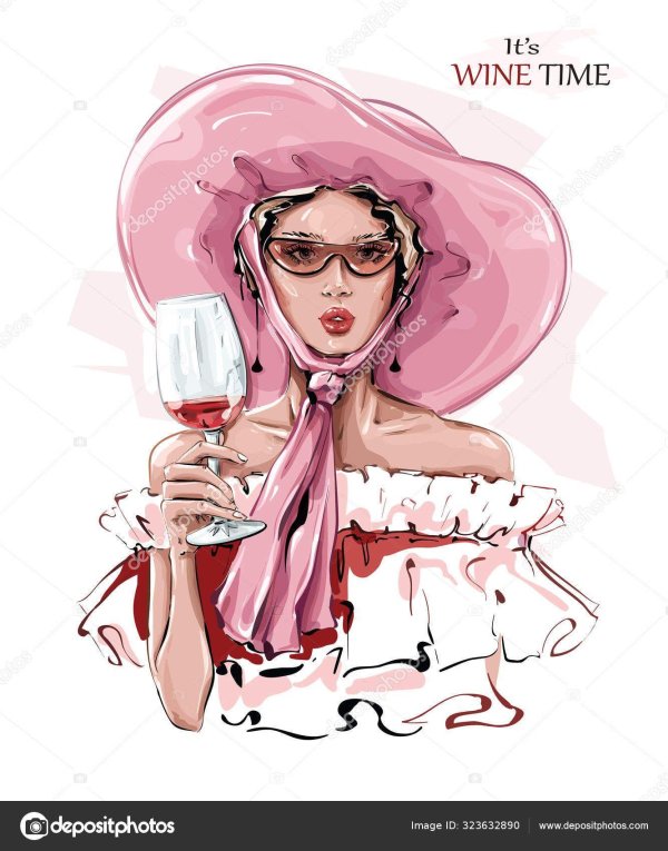 девушки с бокалами