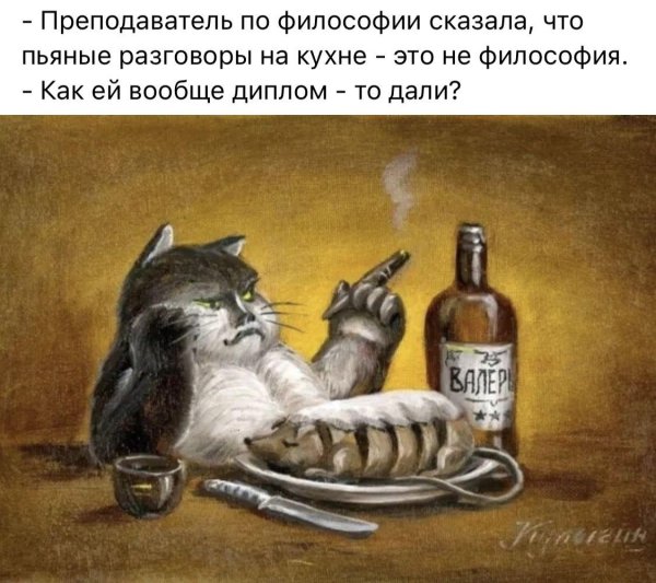 обед кота картина