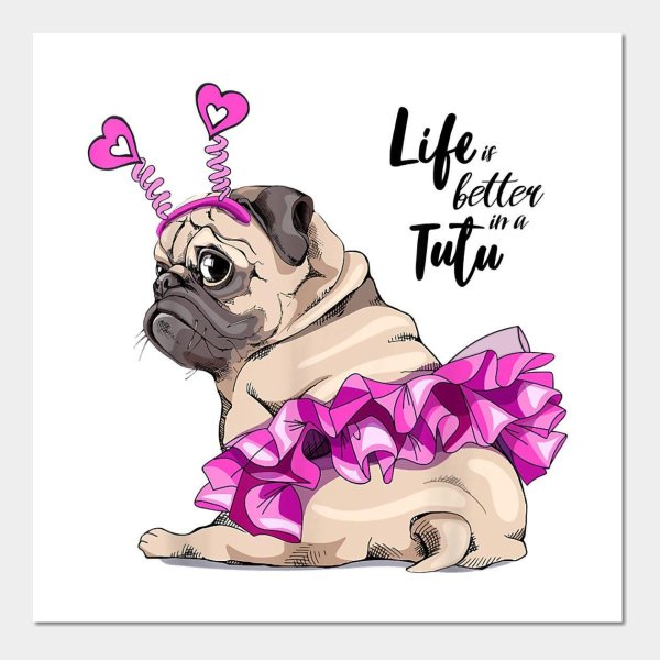 мопсик с бантом