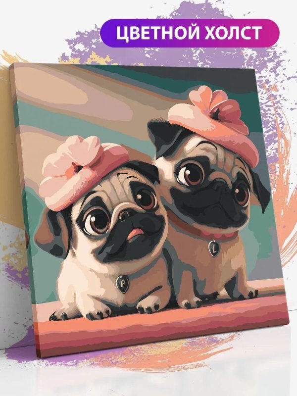 милые мультяшные мопсы