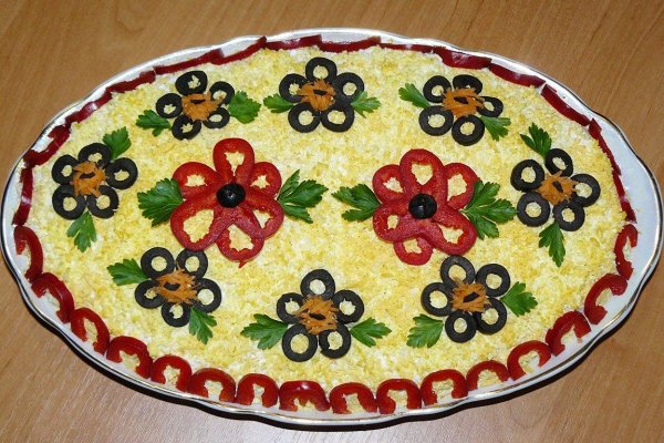 оформление салатов на праздничный стол