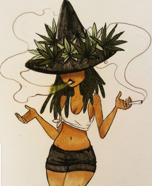 девушка с коноплей