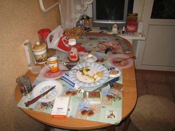 оформление кухонного стола