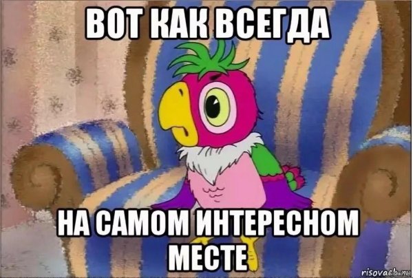 вот так всегда на самом интересном месте