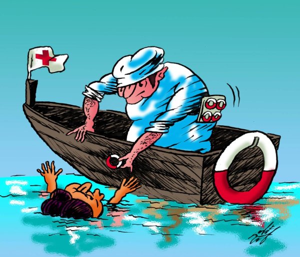 спасатель карикатура