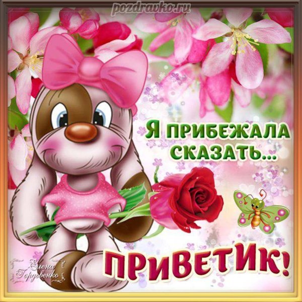 открытка приветик