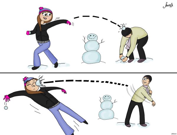 зимние карикатуры