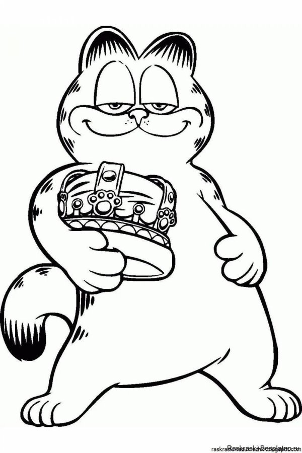 разукрашки кот гарфилд