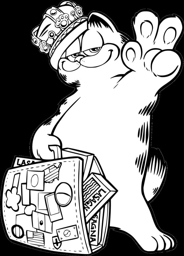 разукрашки кот гарфилд