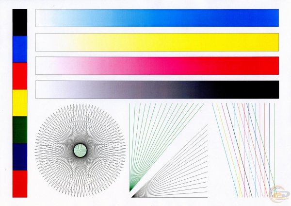 тестовая печать цветного принтера