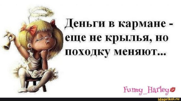 деньги в кармане не крылья но походку меняют