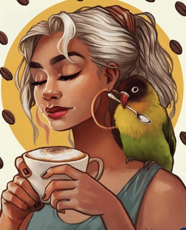 кофейная девушка иллюстрация