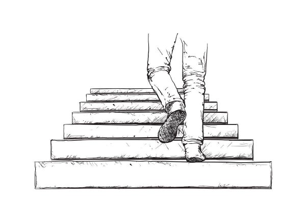 рисунок лестницы карандашом