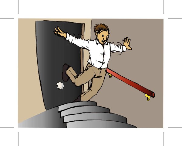 поднимается по лестнице