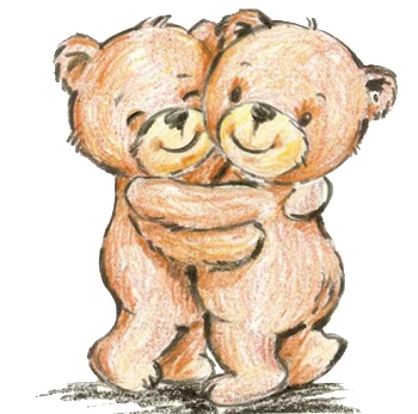 мишки обнимаются