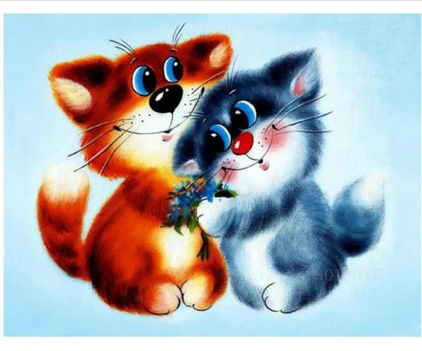 рисованная кошка