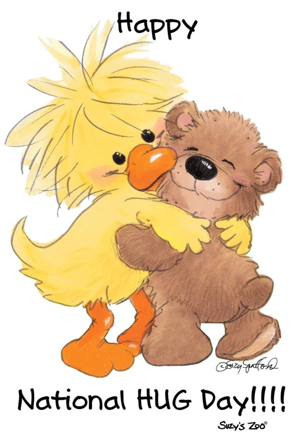 мишка обнимает утку