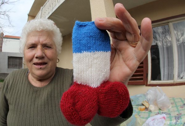 вязаный носок на член