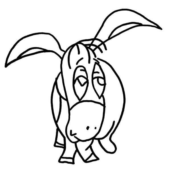 раскраска ослик